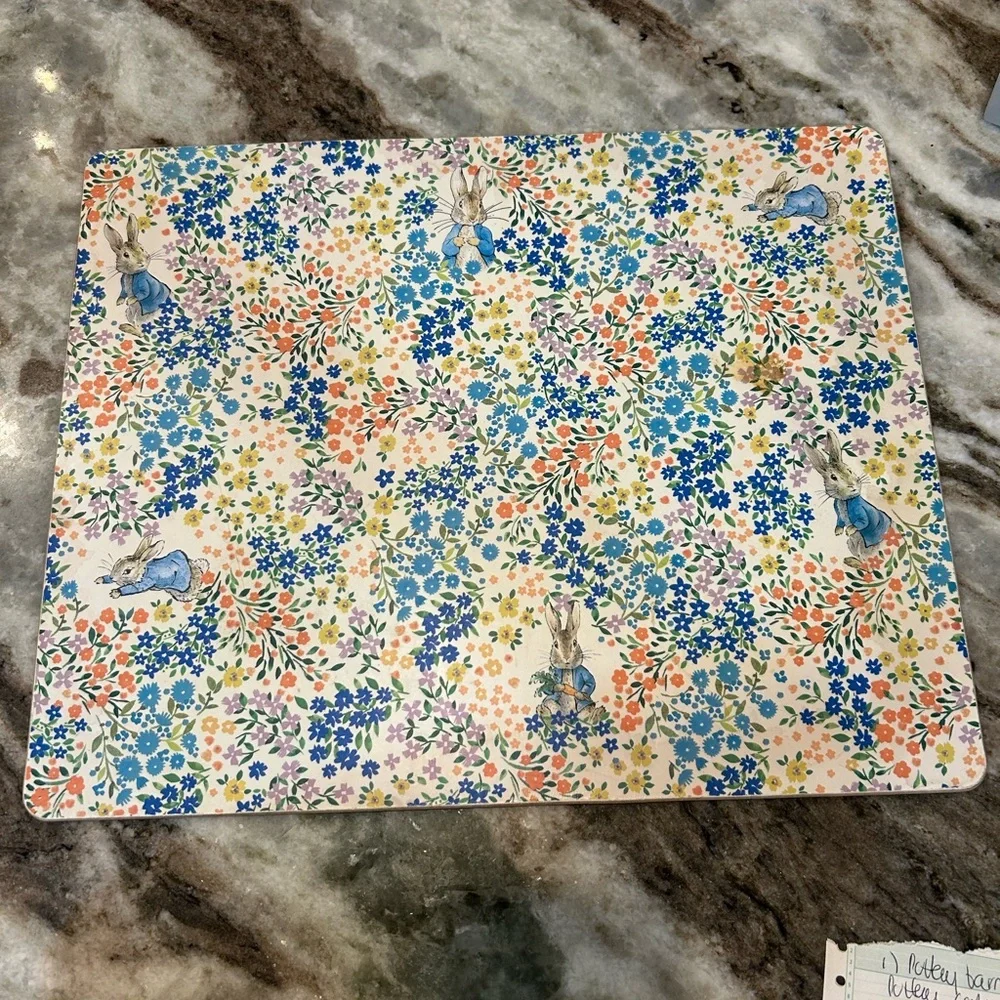 Pottery Barn x Beatrix potter cork placemat one stain GUC